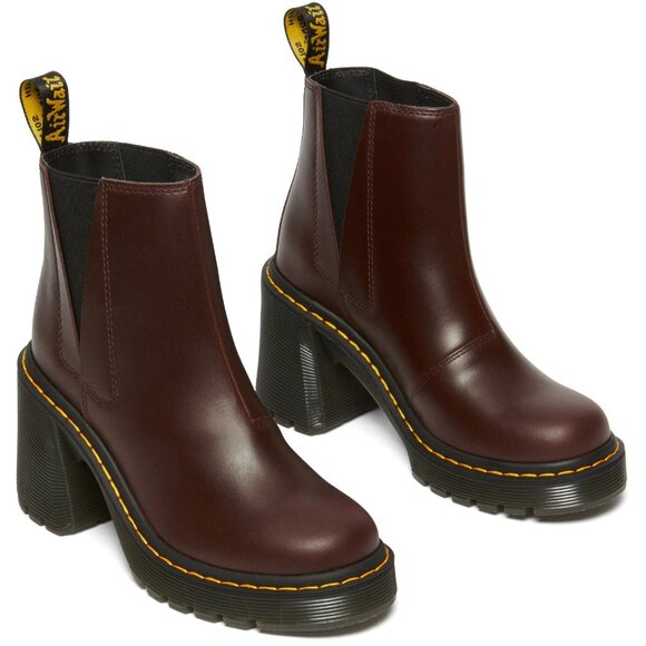 Dr. Martens Spence Flared Heel Ankle Boots Brown Leather Women’s 8 31756201 NEW - Picture 12 of 14